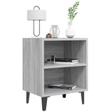 Vidaxl nachtkastje met metalen poten 40x30x50 cm grijs sonoma eiken
