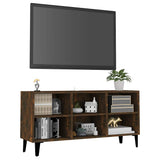 Vidaxl tv-meubel met metalen poten 103,5x30x50 cm gerookt eikenkleurig