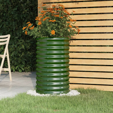 Vidaxx plantekasse 40x40x68 cm galvaniseret stålgrøn