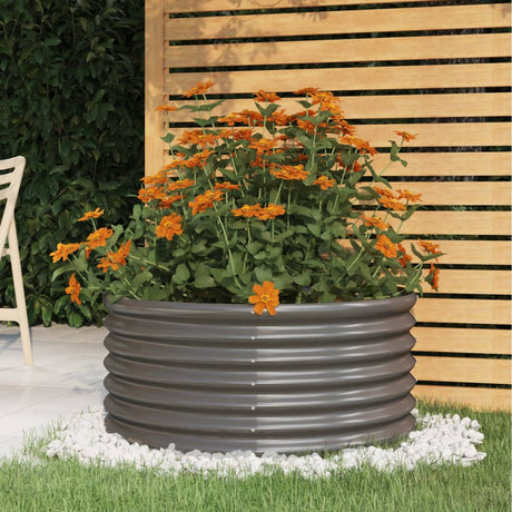 Vidaxx plantekasse 80x80x36 cm galvaniseret stålgrå