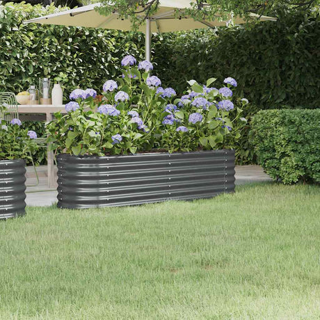 Vidaxl planter 152x40x36 cm galvaniseret stål antracit -farvet