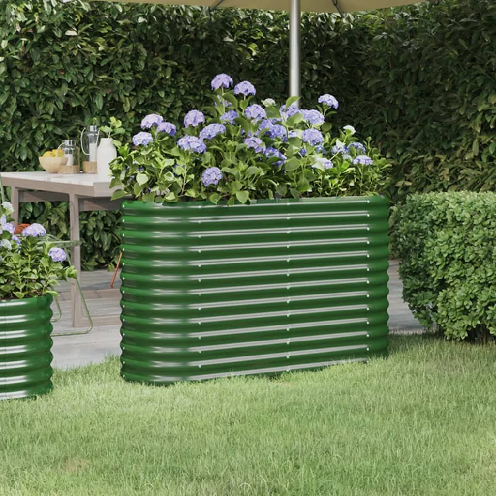 Vidaxx plantekasse 114x40x68 cm galvaniseret stålgrøn