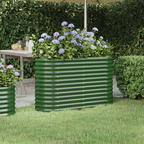 Vidaxx plantekasse 114x40x68 cm galvaniseret stålgrøn
