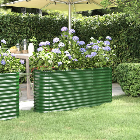 Vidaxx plantekasse 152x40x68 cm galvaniseret stålgrøn