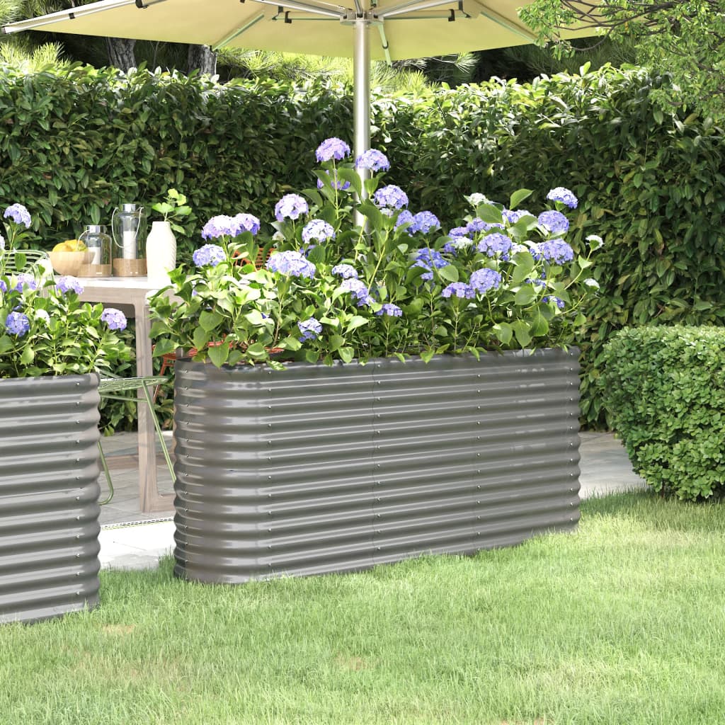 Vidaxx plantekasse 152x40x68 cm galvaniseret stålgrå