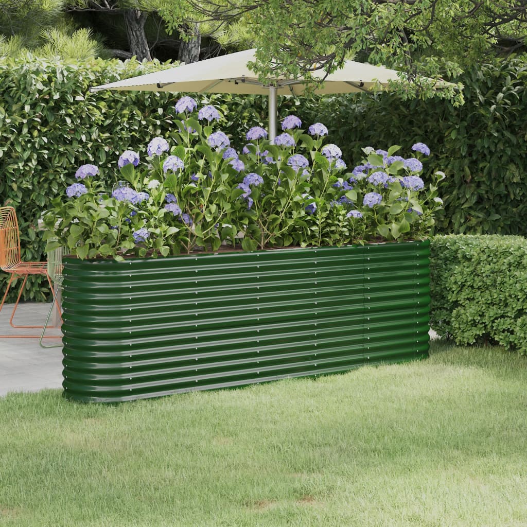 Vidaxx plantekasse 224x40x68 cm galvaniseret stålgrøn