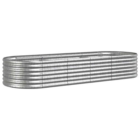 VIDAXL Planlægningsboks 224x80x36 cm pulver -coated stål sølvfarvet