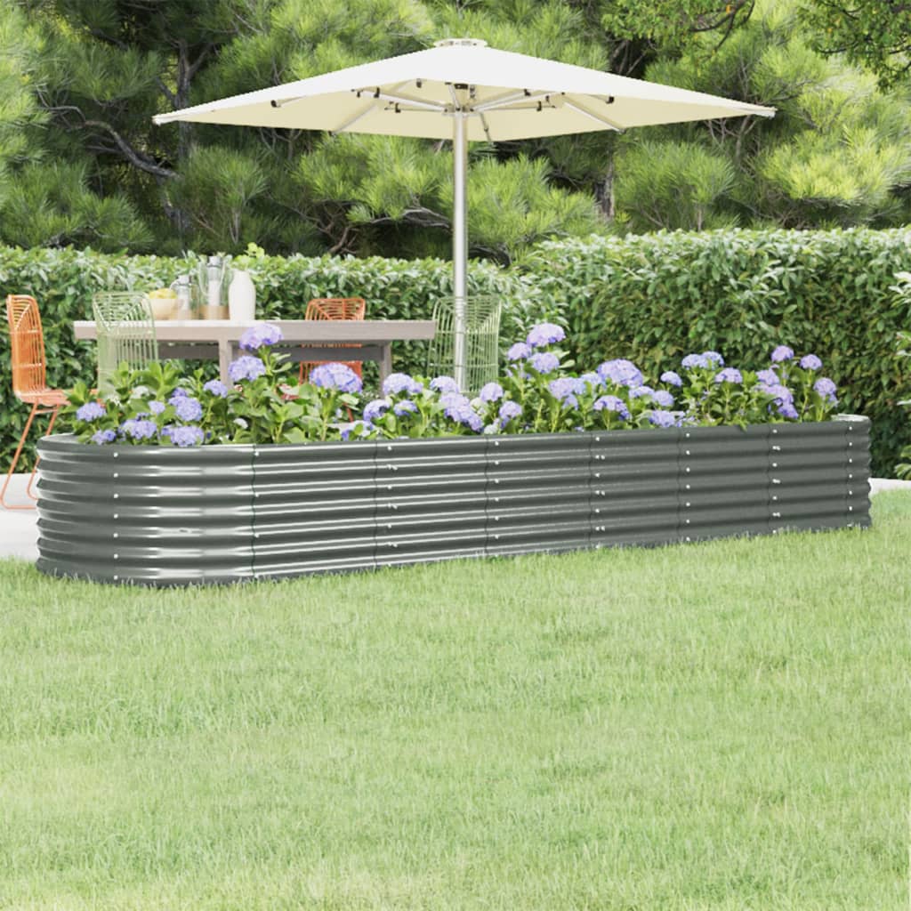 Vidaxx plantekasse 296x80x36 cm galvaniseret stålgrå