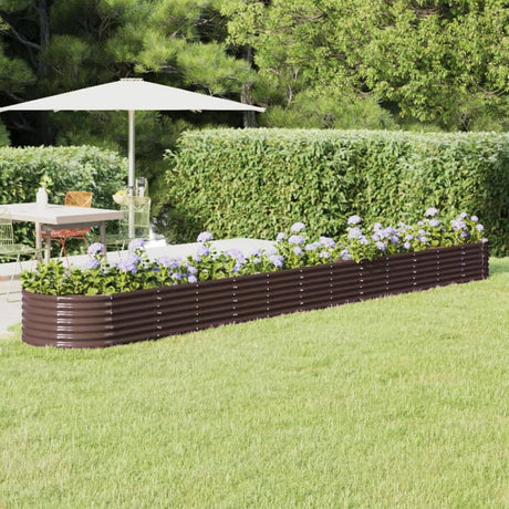 Vidaxl plantebak 512x80x36 cm galvaniseret stål bruin