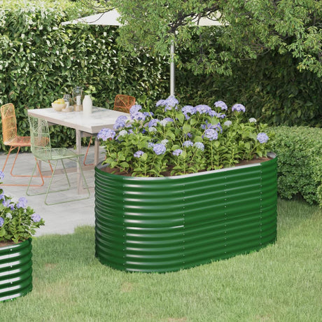 Vidaxx plantekasse 152x80x68 cm galvaniseret stålgrøn