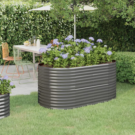 Vidaxx plantekasse 152x80x68 cm galvaniseret stålgrå