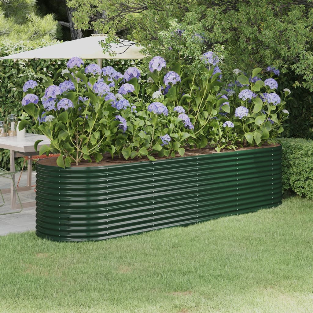 Vidaxx plantekasse 296x80x68 cm galvaniseret stålgrøn