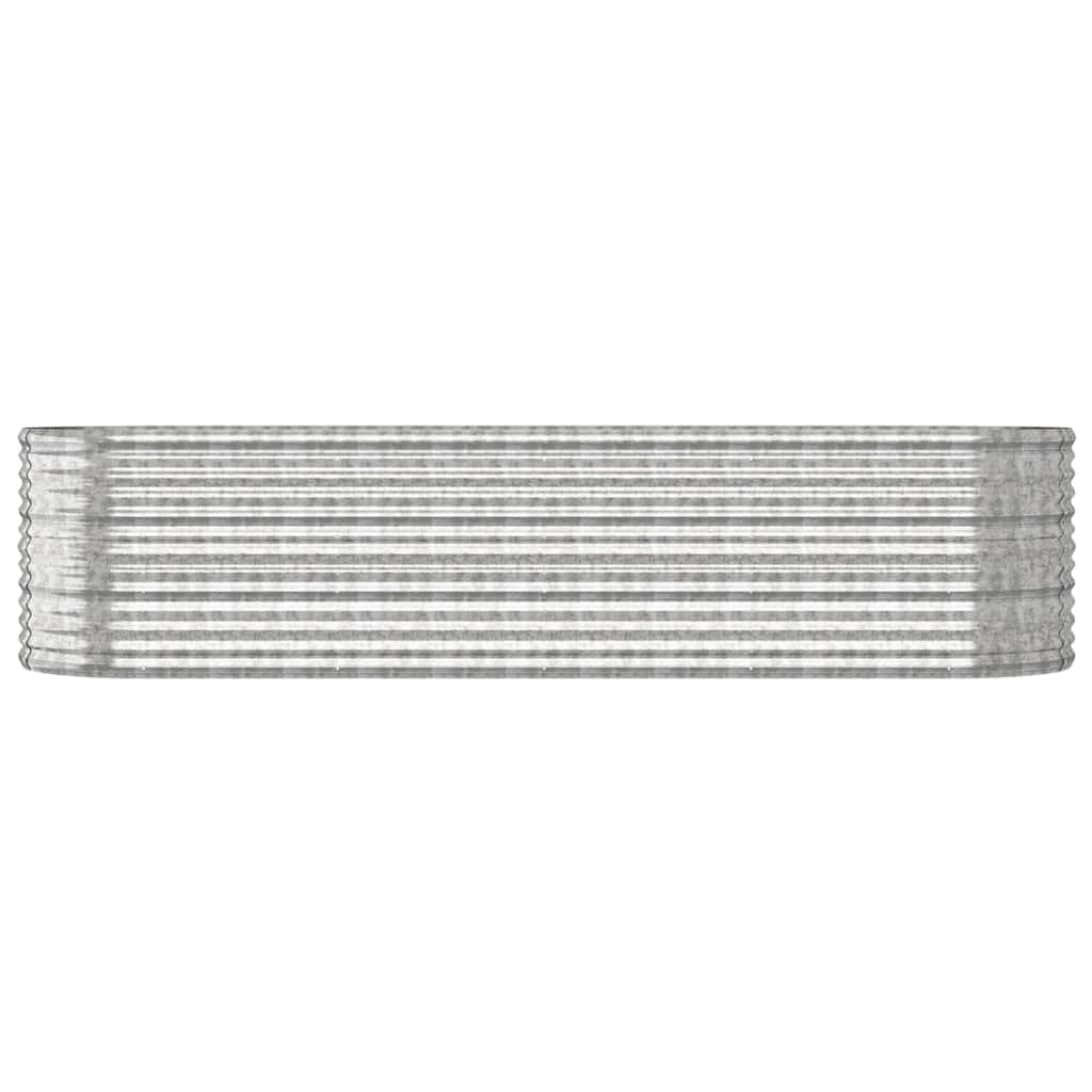 Vidaxl Planning Box 296x80x68 cm pulver -coated stål sølvfarvet