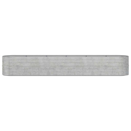 Vidaxl Planning Box 440x80x68 cm pulver -belagt stål sølvfarvet