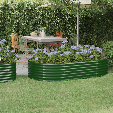 Vidaxl Planning Box 175x100x36 cm pulver -belagt stålgrøn