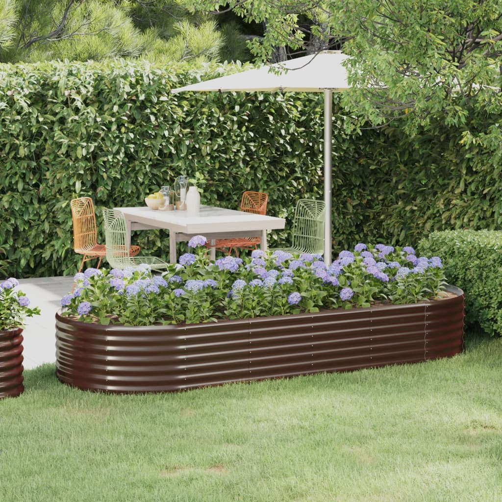 Vidaxx plantekasse 249x100x36 cm galvaniseret stål brun