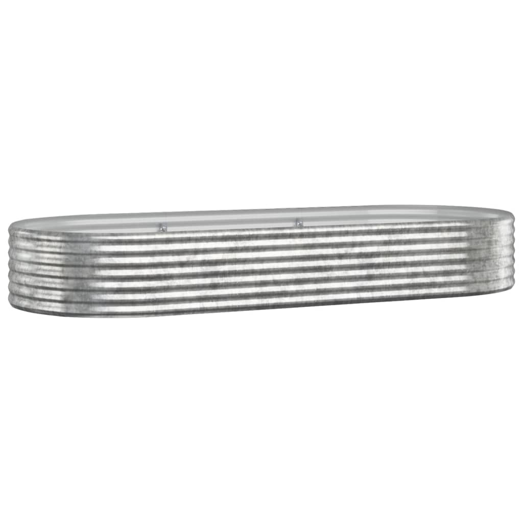 Vidaxl plantenbak 249x100x36 cm gegalvaniseerd staal zilverkleurig