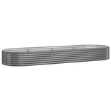 Vidaxl plantenbak 322x100x36 cm gegalvaniseerd staal grijs