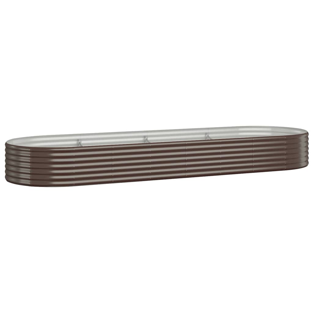 Vidaxl plantenbak 322x100x36 cm gegalvaniseerd staal bruin