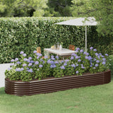 Vidaxl plantenbak 322x100x36 cm gegalvaniseerd staal bruin