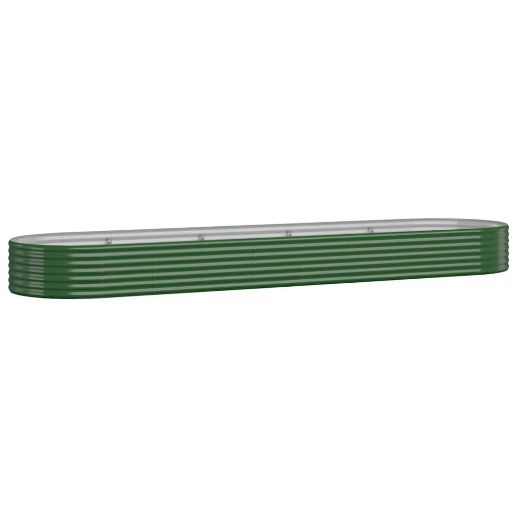Vidaxl plantenbak 396x100x36 cm gegalvaniseerd staal groen