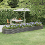 Vidaxl plantenbak 396x100x36 cm gegalvaniseerd staal grijs