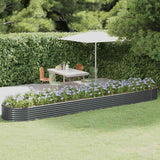 Vidaxl plantenbak 507x100x36 cm gegalvaniseerd staal antracietkleurig