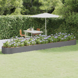 Vidaxl plantenbak 544x100x36 cm gegalvaniseerd staal grijs
