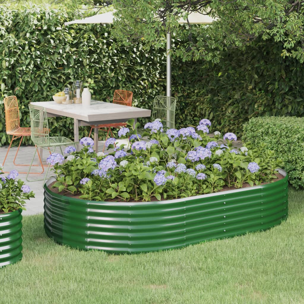 Vidaxl plantenbak 214x140x36 cm gegalvaniseerd staal groen