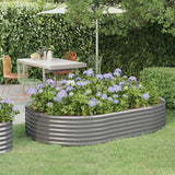 Vidaxl plantenbak 214x140x36 cm gegalvaniseerd staal grijs