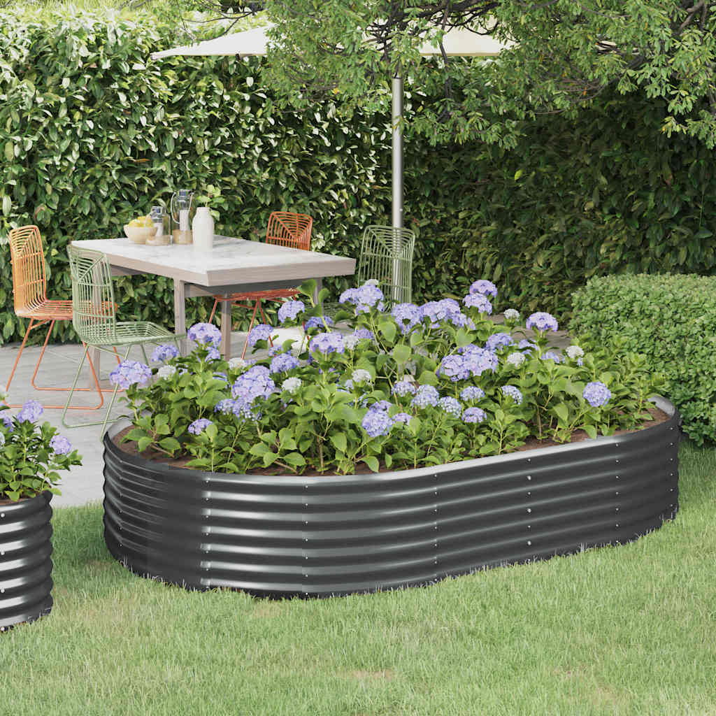Vidaxl plantebak 214x140x36 cm galvaniseret stål antracietfarvet