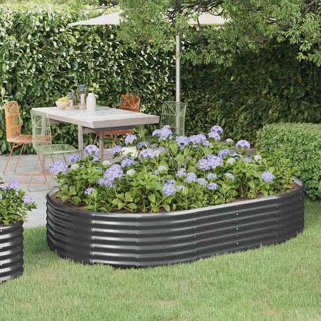 Vidaxl plantebak 214x140x36 cm galvaniseret stål antracietfarvet