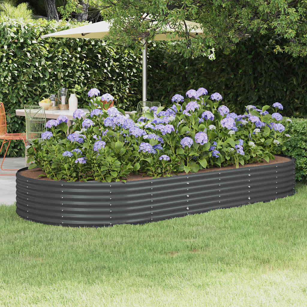 Vidaxl verhoogde tuinbak gegalvaniseerd staal 296x140x36 cm antraciet