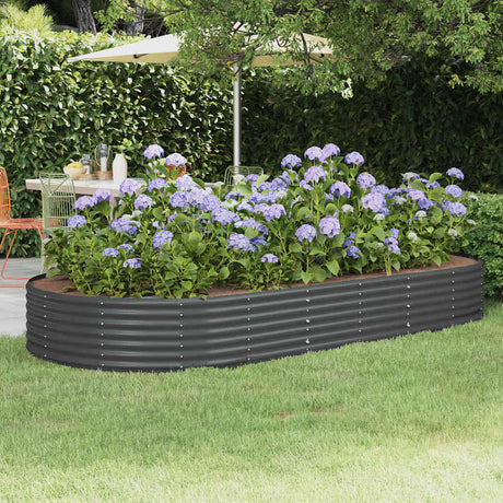 Vidaxl verhoogde tuinbak gegalvaniseerd staal 296x140x36 cm antraciet