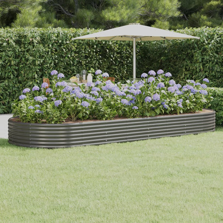 Vidaxx plantekasse 373x140x36 cm galvaniseret stålgrå