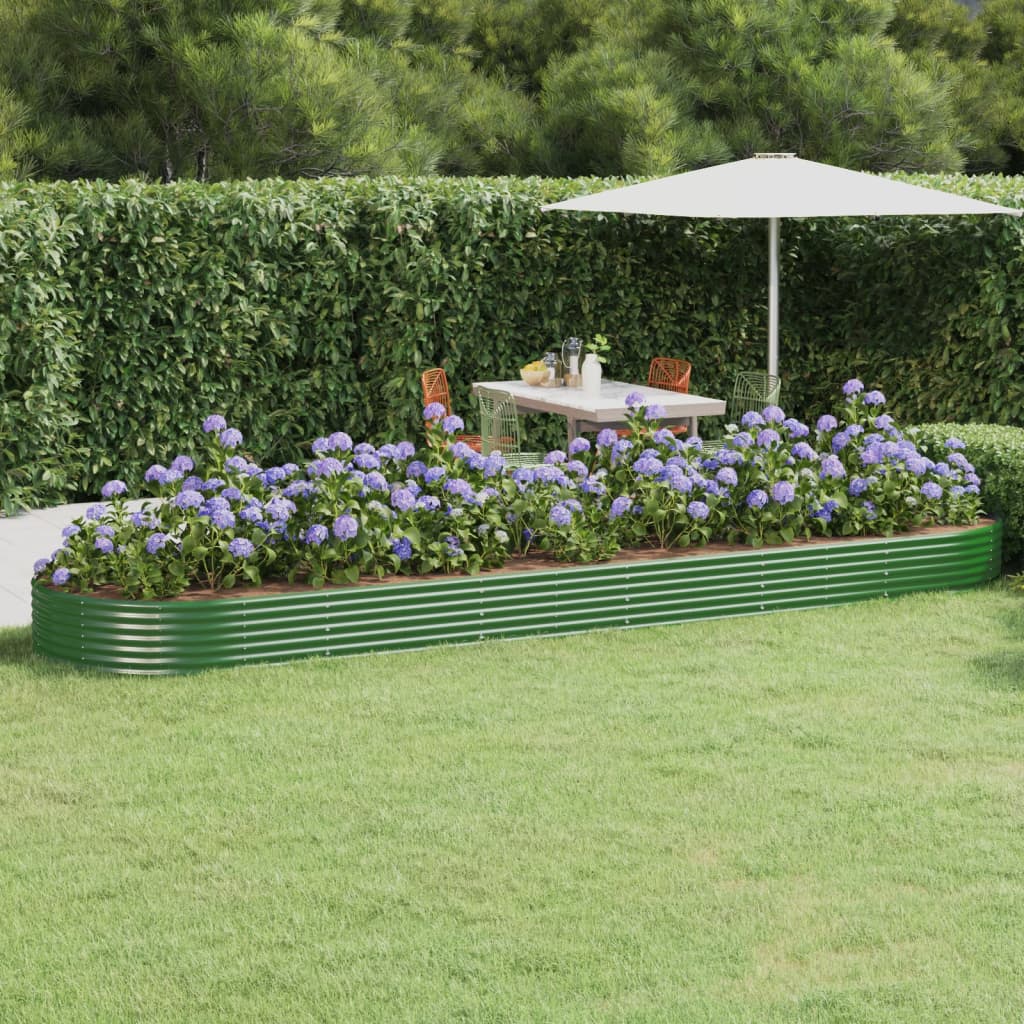 Vidaxl plantenbak 523x140x36 cm gegalvaniseerd staal groen