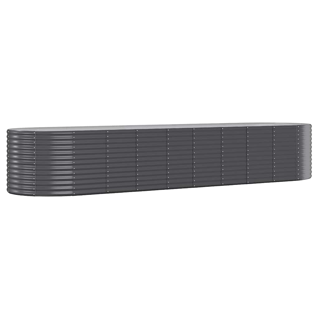 Vidaxl plantenbak 396x100x68 cm gegalvaniseerd staal antracietkleurig
