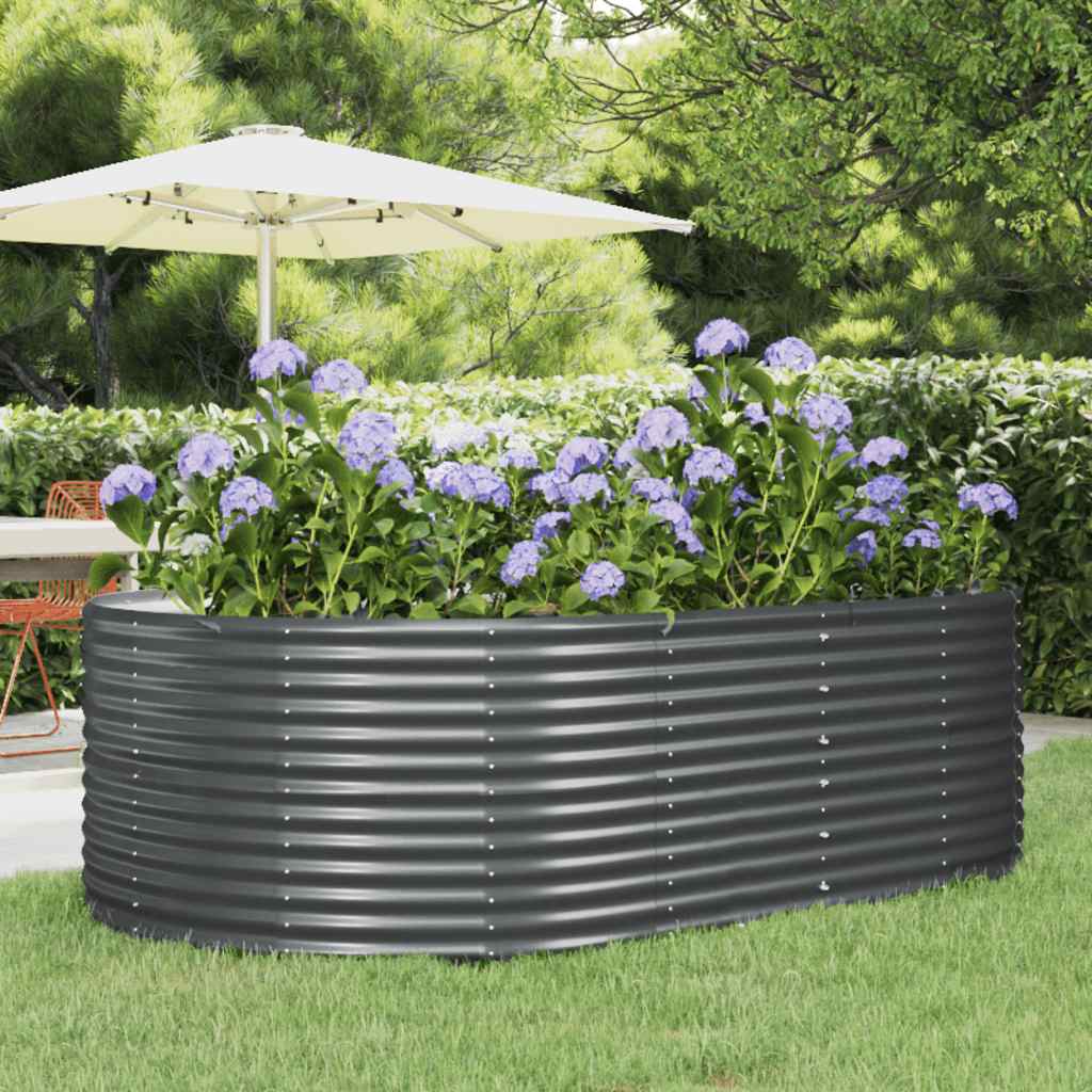 Vidaxl verhoogde tuinbak antraciet 212x140x68 cm gegalvaniseerd staal