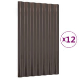 Vidaxl tagpaneler 12 St 60x36 cm pulver -belagt stålbrun