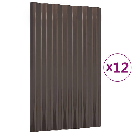 Vidaxl tagpaneler 12 St 60x36 cm pulver -belagt stålbrun