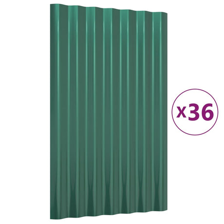 Vidaxx tagplader 36 stk 60x36 cm galvaniseret stålgrøn