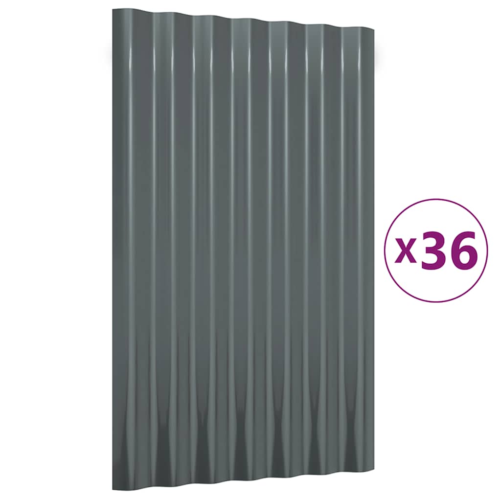 Vidaxx tagplader 36 stk 60x36 cm galvaniseret stål antracit