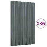 Vidaxx tagplader 36 stk 60x36 cm galvaniseret stål antracit