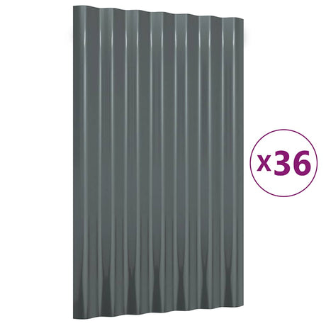 Vidaxx tagplader 36 stk 60x36 cm galvaniseret stål antracit