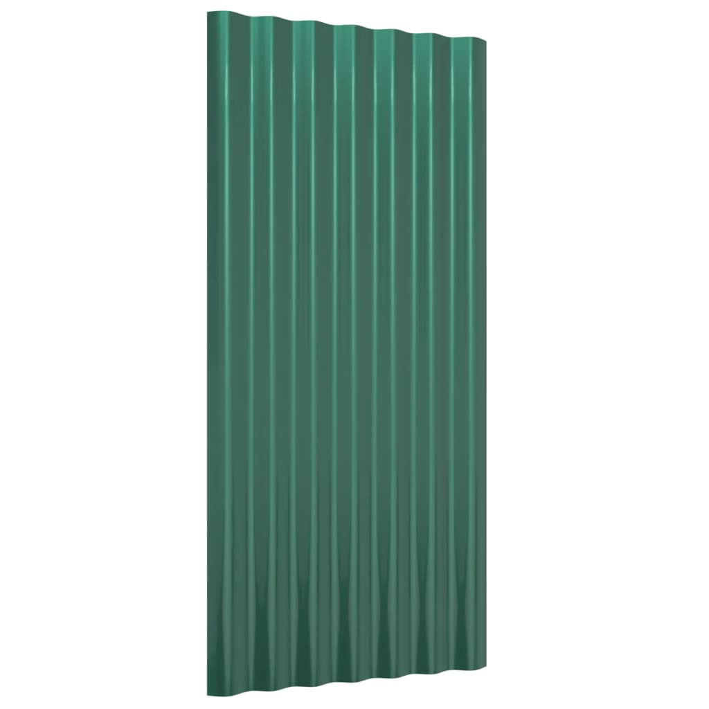 Vidaxl dakpanelen 12 st 80x36 cm gegalvaniseerd staal groen