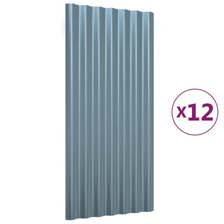 Vidaxx tagplader 12 stk 80x36 cm galvaniseret stålgrå