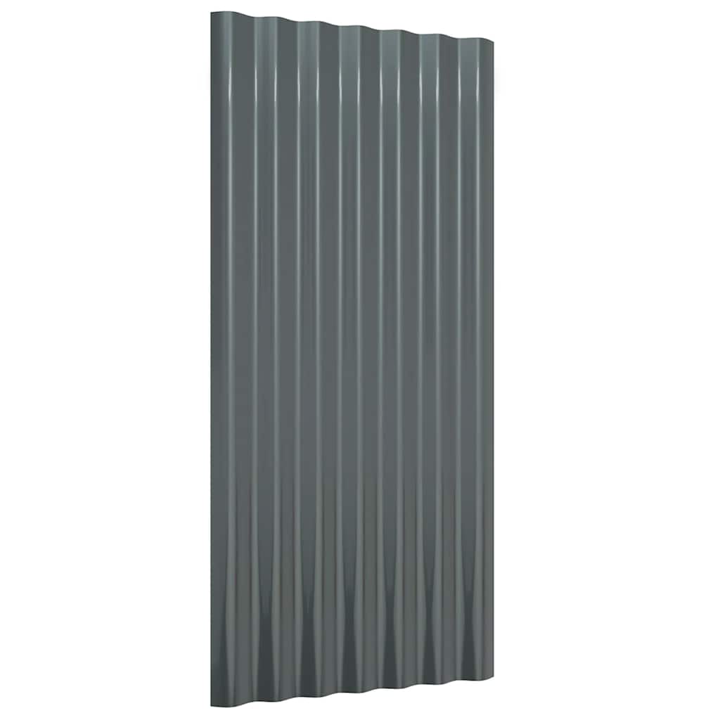Vidaxl dakpanelen 12 st 80x36 cm gegalvaniseerd staal antracietkleurig