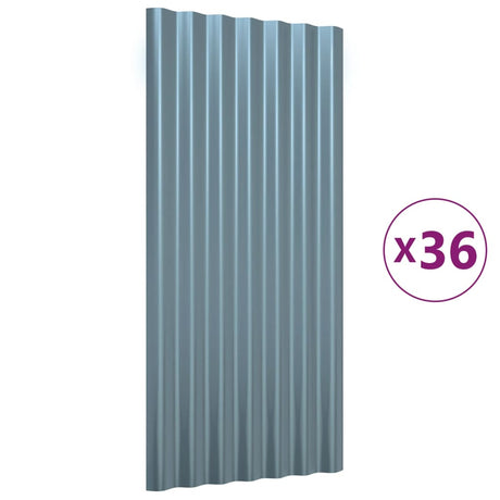 Vidaxx tagplader 36 stk 80x36 cm galvaniseret stålgrå