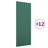 Vidaxx tagplader 12 stk 100x36 cm galvaniseret stålgrøn