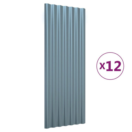 Vidaxx tagplader 12 stk 100x36 cm galvaniseret stålgrå